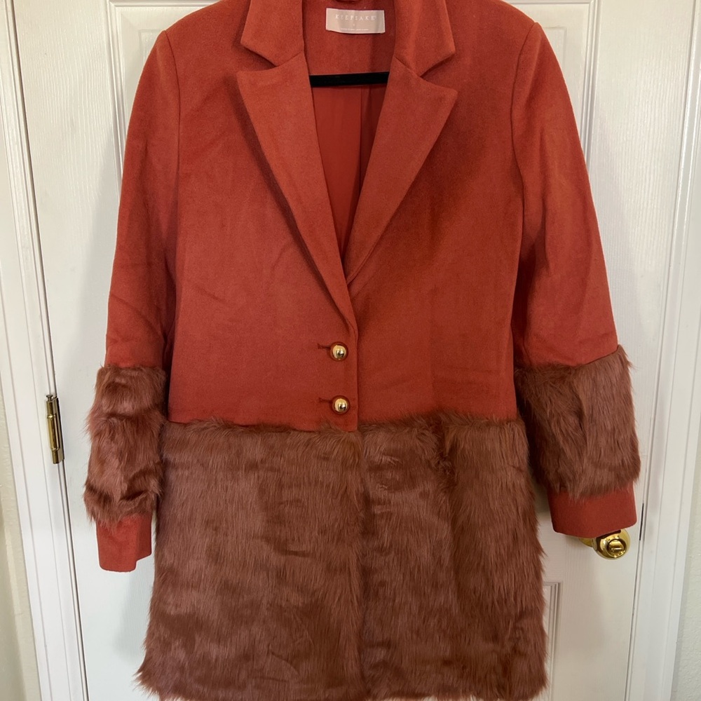 KEEPSAKE the Label Orange Teddy Jacket with Faux Fur